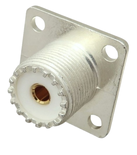 SO-239 UHF-Female 4-Hole Panel Mount Coaxial Connector
