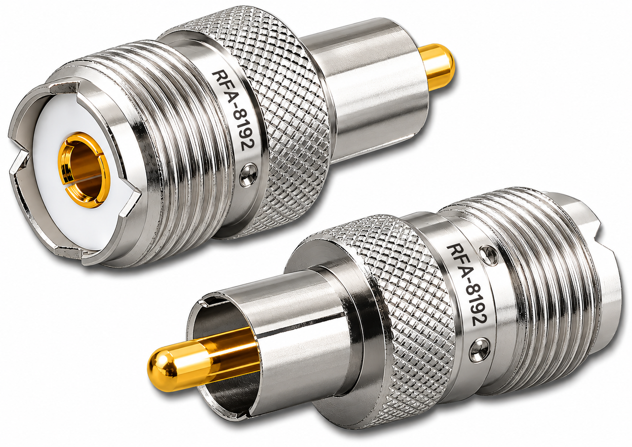 UHF-Female SO-239 to SMA-Male Coaxial Connector Adapter - RFA-8182