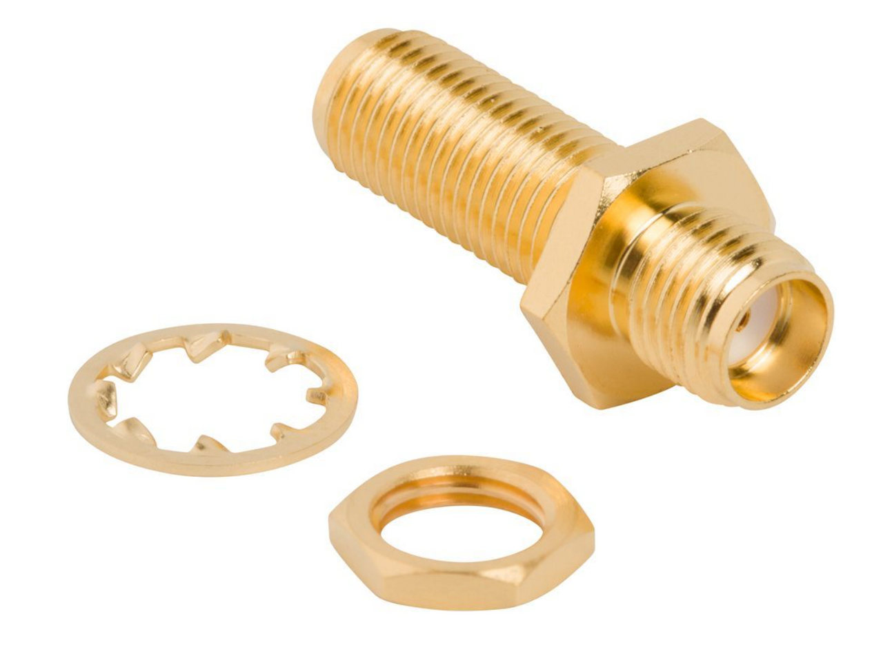 SMA Female Feed-Through Bulkhead Adapter - Amphenol 132170 - AMQ