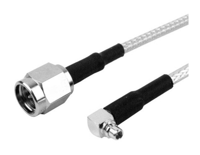 24-Inch - RG-316 MMCX Male Plug RA to SMA Male Coaxial Cable - 6017-24