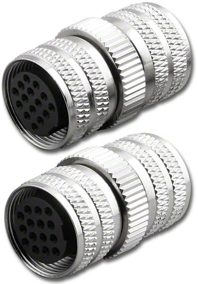 DCX-15FF Circular DIN Adaptor - Female-to-Female 3/4” D-Cut Panel Mount