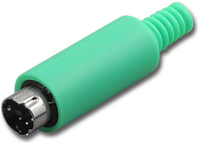 Male Mini DIN Connector Assembly Type Solder Contacts Jacket - MD-6P-GN