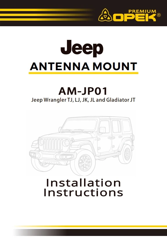 Jeep Wrangler TJ LJ JK J Gladiator JT NMO Antenna Mount Bracket AM-JP01