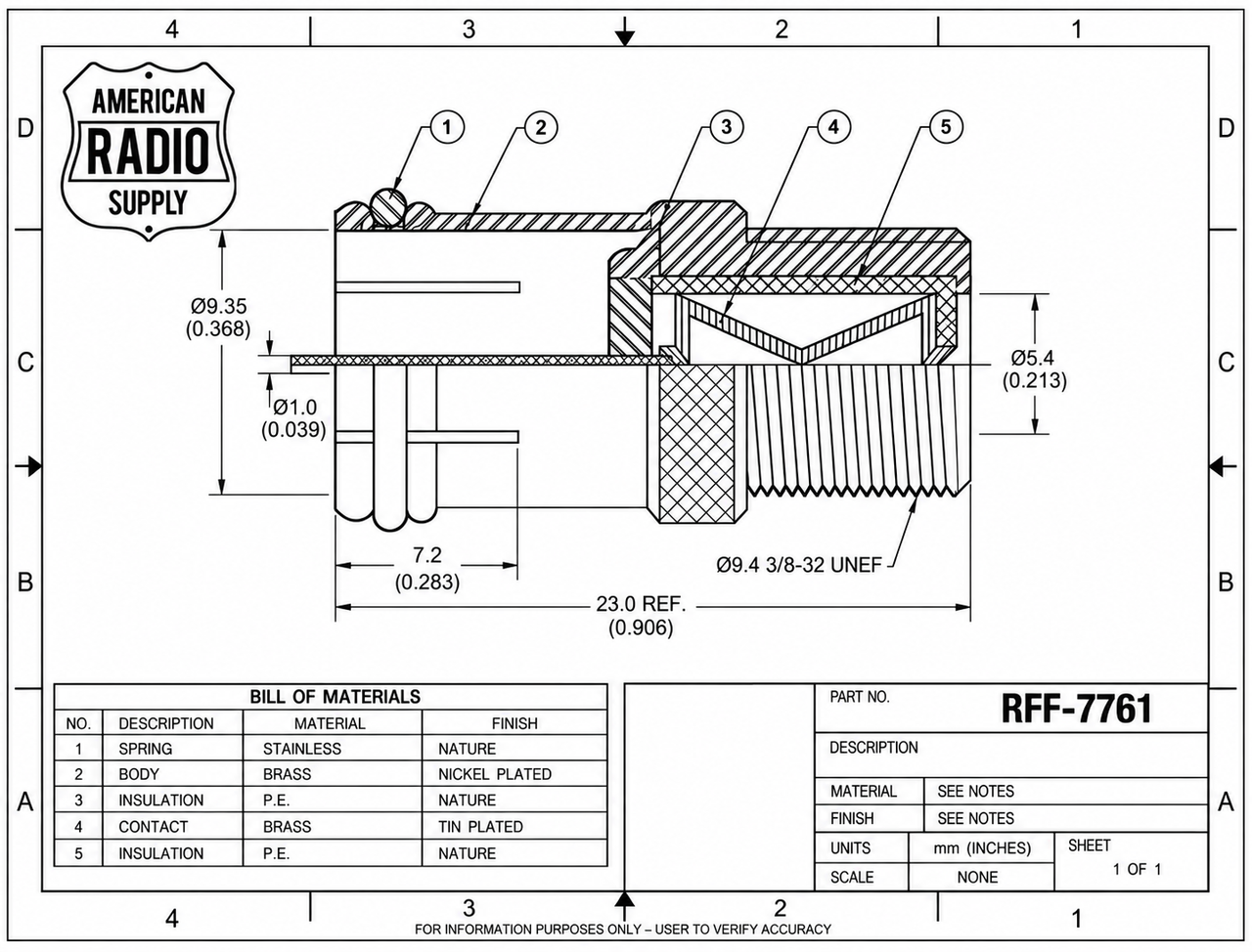F Male Female Quick Connect Coaxial Adapter CATV VIDEO - RFF-7761