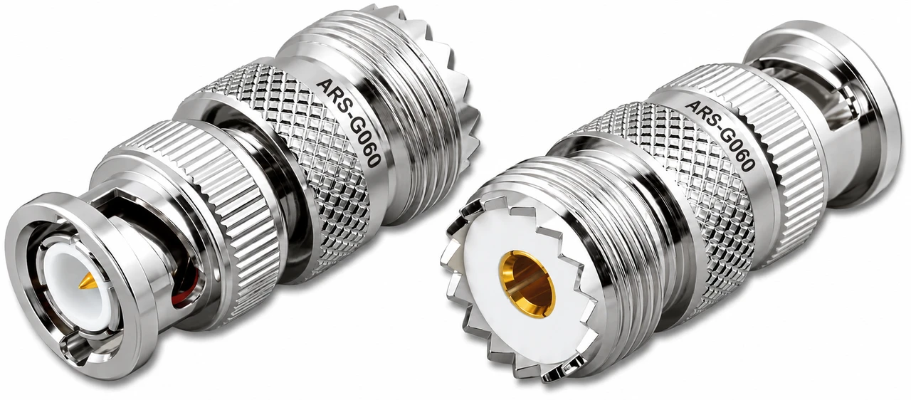 BNC-Male to SO-239 UHF-Female Coaxial Adapter Connector