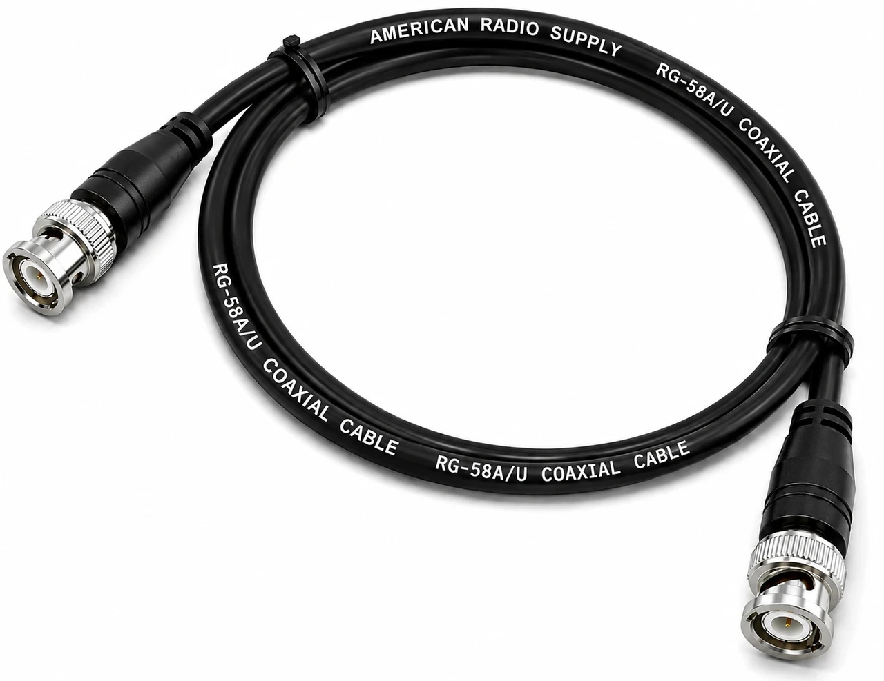 75-Foot RG58 Black Molded BNC Stranded Center Conductor Coaxial Cable
