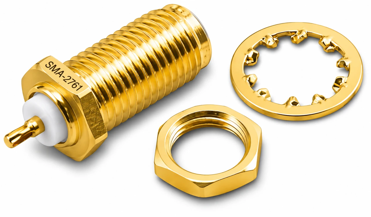 SMA Female Feed-Through Bulkhead Connector (SMA-2761)
