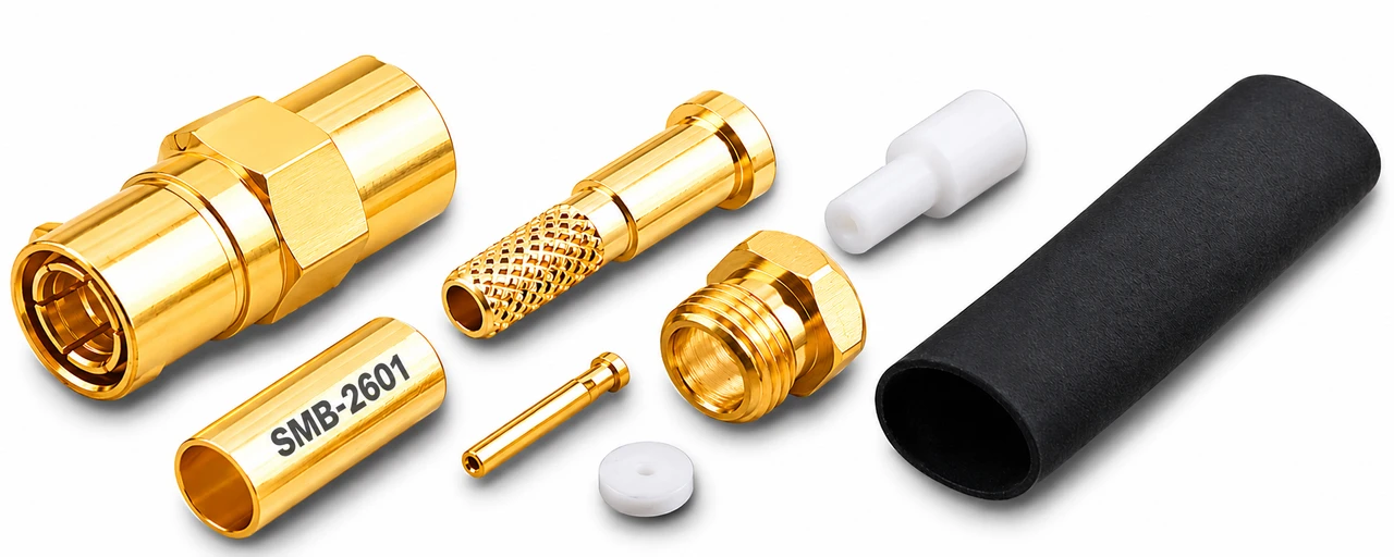 SMB Clamp & Crimp Male Plug Connector For RG-316 & RG-174