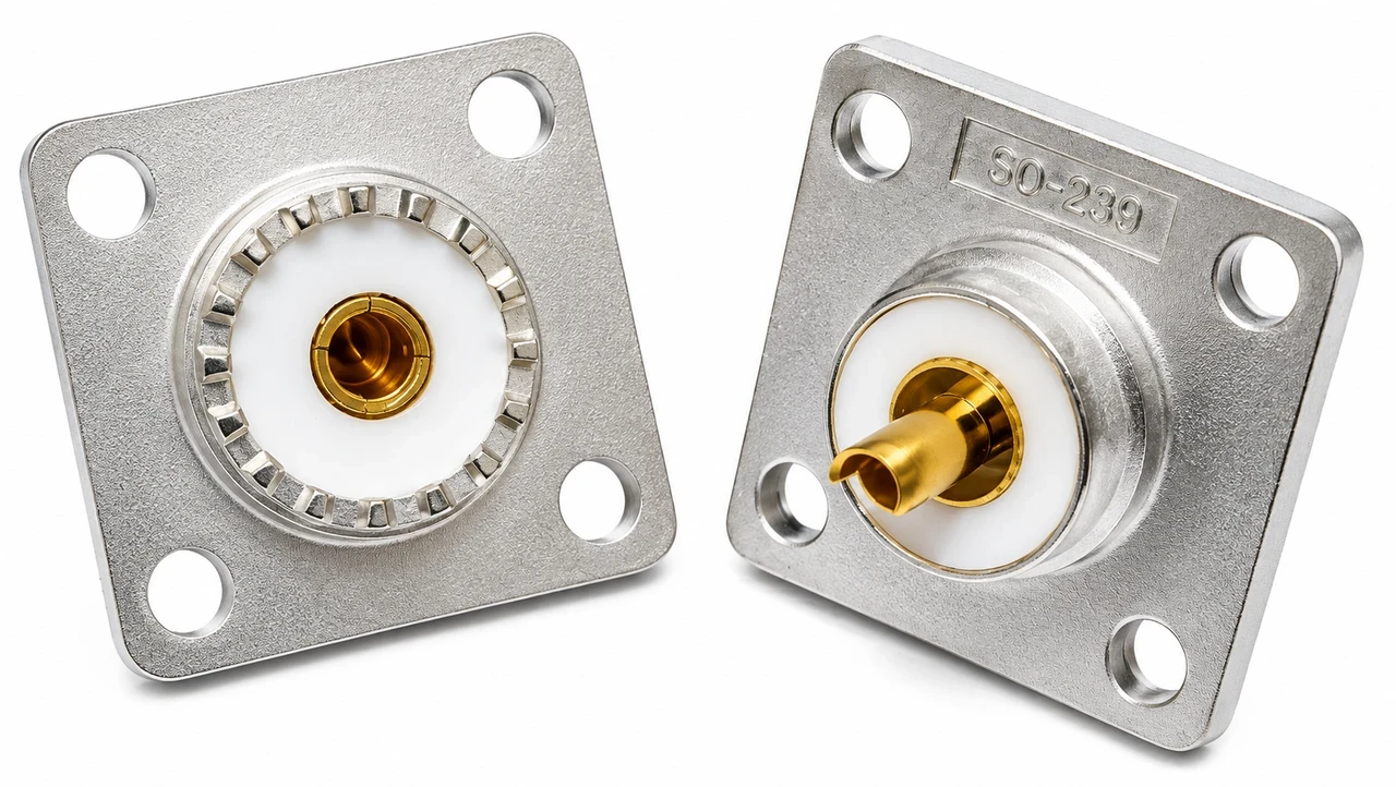 SO-239 Panel Mount UHF-Female Coaxial Connector