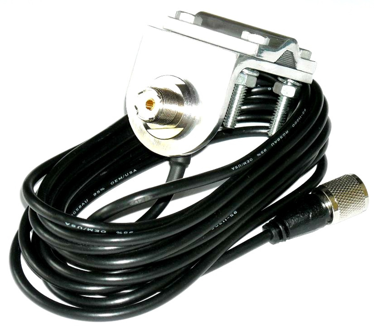 3-Way Antenna Mirror Mount with UHF SO-239 Connector Cable