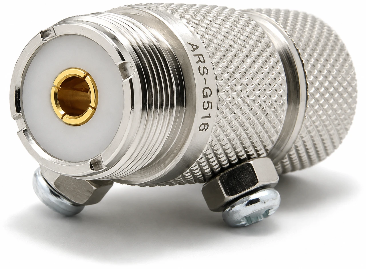 UHF PL-259 SO-239 Coaxial Surge Protector Lightning Arrestor - ARS-G516