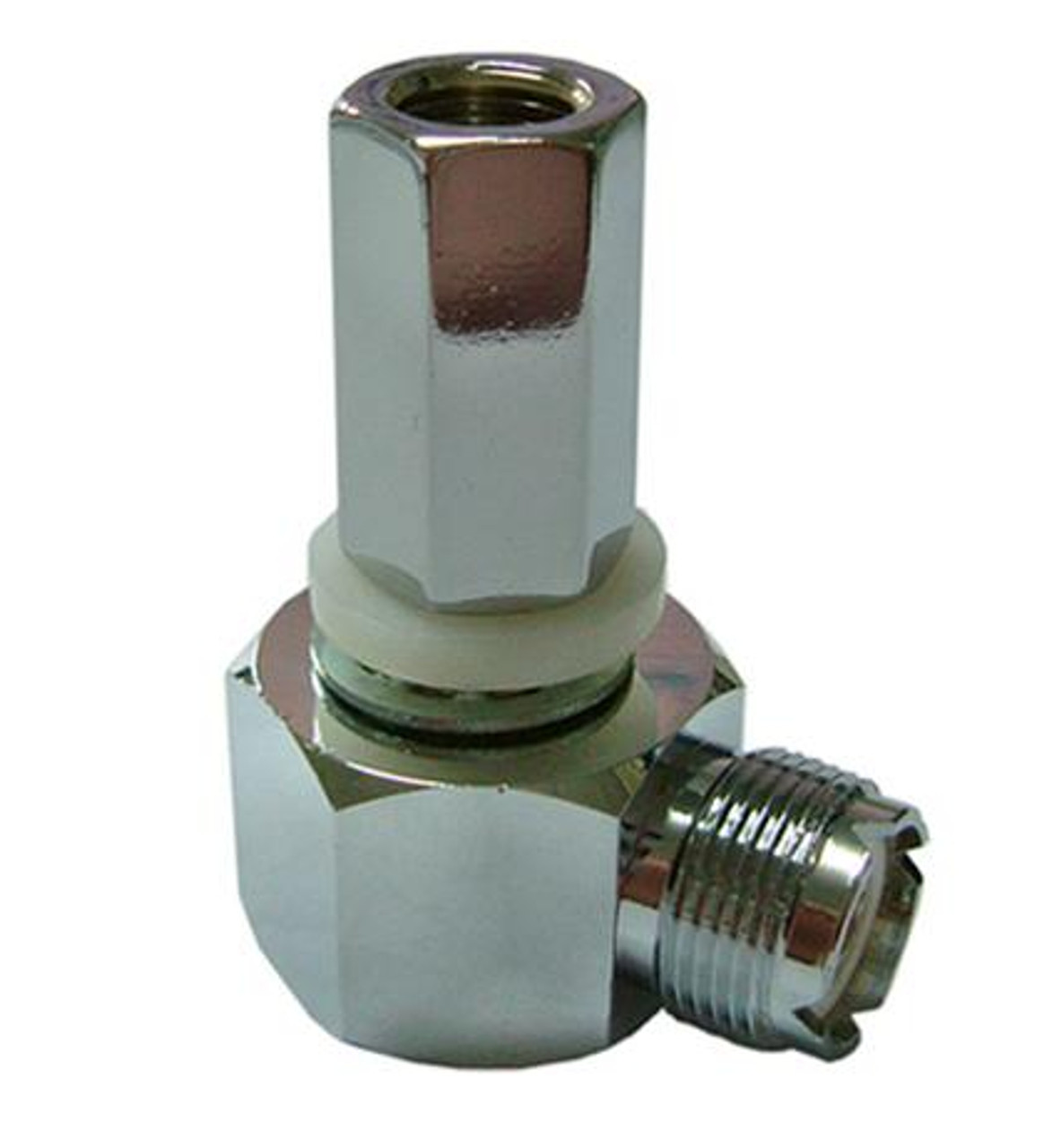 SM-1L - Right Angle Antenna Adapter - SO-239 to 3/8" x 24 Thread