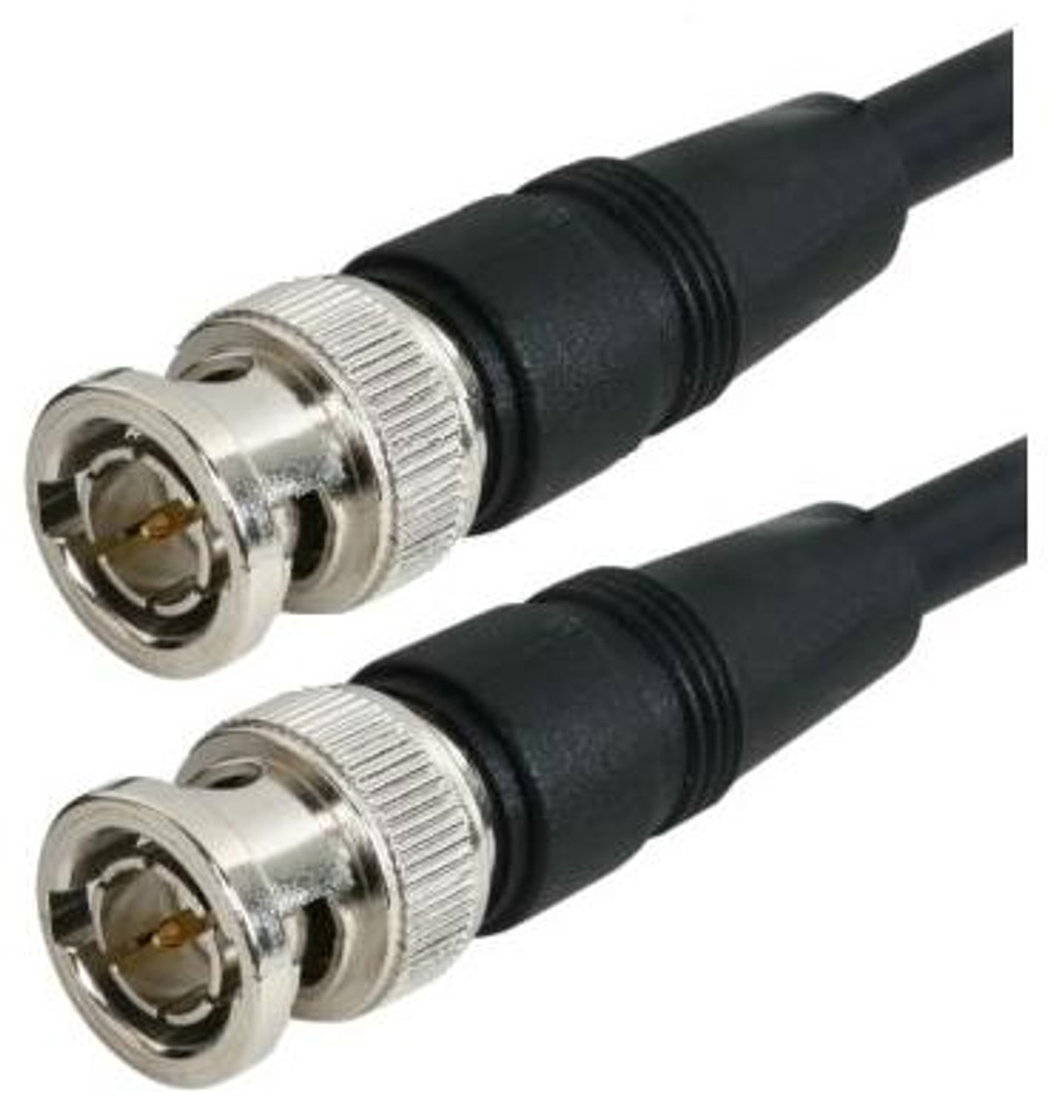 2-Foot - RG-59 BNC Coaxial Patch Cable - 75-Ohm - Black Jacket