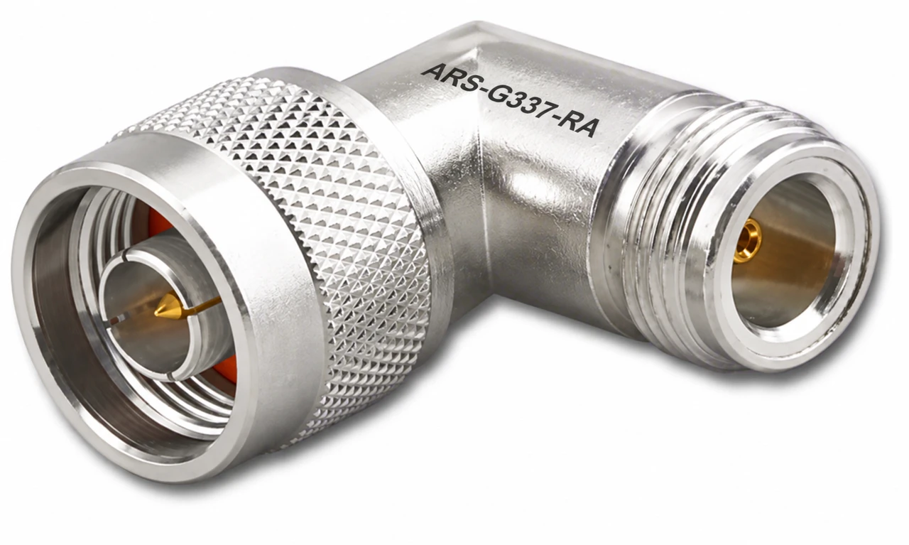 Type N Male Female Right-Angle Coaxial Adapter RFN UG-27/U - ARS-G337-RA