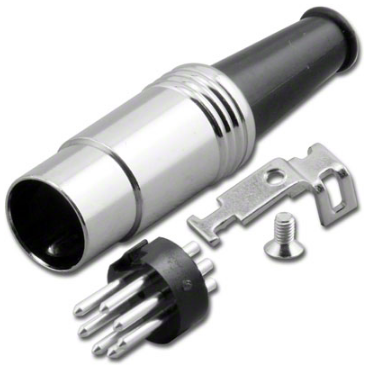6-Pin - Standard DIN Plug Connector with Metal Shell DIN-36000-6P