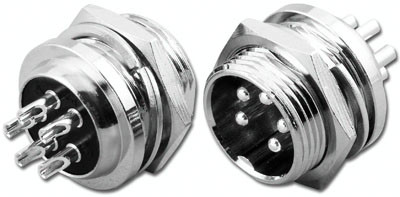 5-Pin - Microphone & Electrical Cable Connector - Panel Jack Rear Mount ...