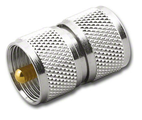 UHF Double Male Barrel Coaxial Adapter Connector