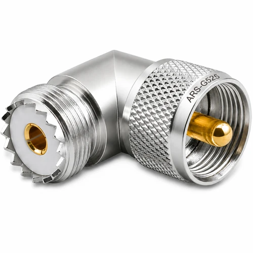UHF Male / Female Right Angle Elbow Coaxial Adapter Connector - ARS-G525