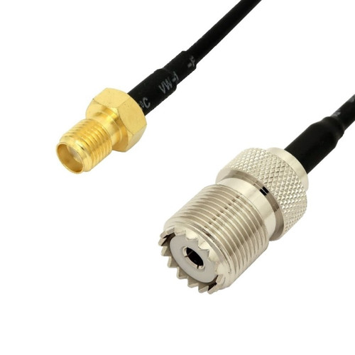 10 Inch - SMA Female to UHF Female SO-239 Coaxial Cable Pigtail