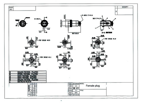 2 Pin Ham Cb Radio Microphone Connector Ars 9302