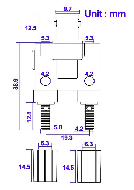 BNC-Female to Dual Twin Binding Post Adapter - ARS-G106