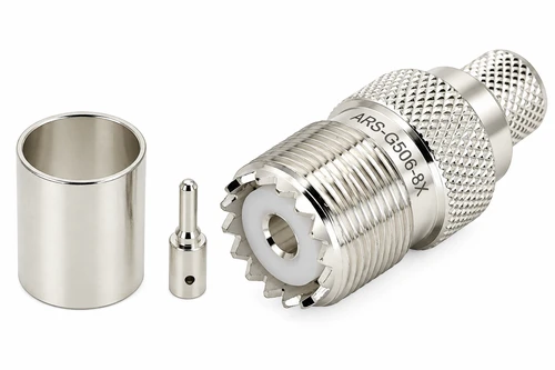 UHF-Female SO239 Cable End Crimp Connector RG-8X Coaxial Cable - G506-8X