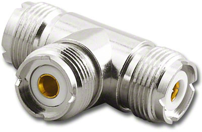 SO-239 UHF-Female Tee Adapter T Connector (UHF-7623)