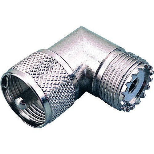 UHF M/F Right Angle Elbow Coaxial Adapter SO-239 PL-259 Silver Plated