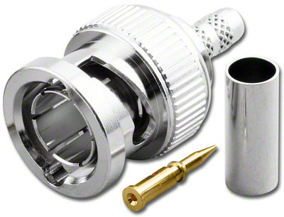BNC-Male Dual Crimp Plug Coaxial Connector for Belden 8218 (BNC