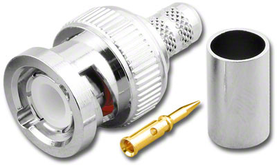 RG-8X & LMR240 - BNC Male Crimp Coaxial Cable Connector - BNC-3029-8X