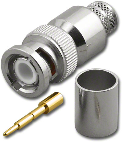 LMR400 BNC Male Plug Dual Crimp Coaxial Cable Connector - BNC-3029
