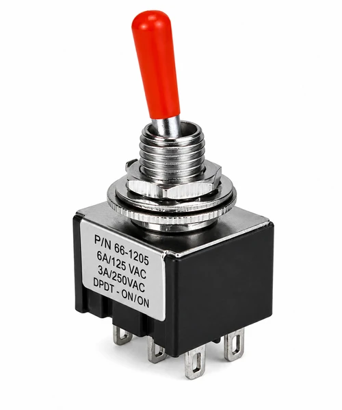 Mini Toggle Switch On/On DPDT 6P 6A 125VAC - P/N CES-66-1205