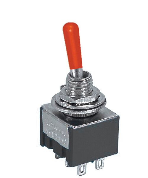 Mini Toggle Switch On/Off/On DPDT 6P 6A 125VAC - P/N CES-66-1255