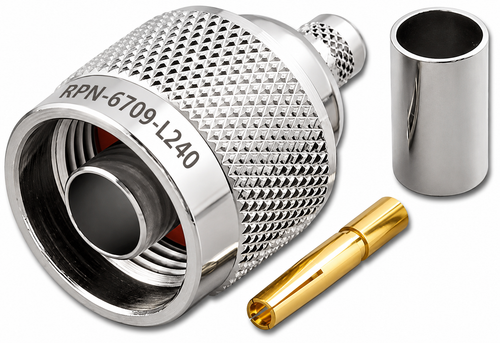 RP-N Reverse Male Plug Connector RG8X LMR240 Coaxial Cable RPN-6709-L240