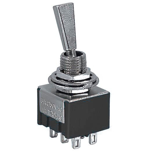 Mini Toggle Switch On/Off/On 3PDT 9P 6A 125VAC - P/N CES-66-1215