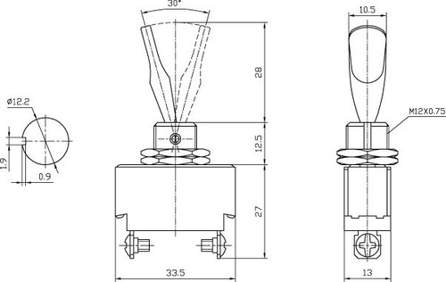 Heavy Duty Toggle Switch On/Off SPST 2P 15A 125VAC - P/N CES-66-1820