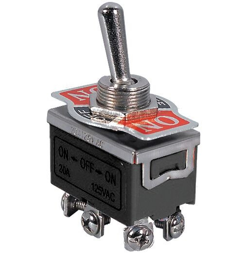 Heavy Duty Toggle Switch On/Off/On DPDT 6P 20A 125VAC - P/N CES-66