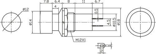 RED - Push Button Switch On/Off SPST 2P 3A 125VAC - P/N CES-66-2410