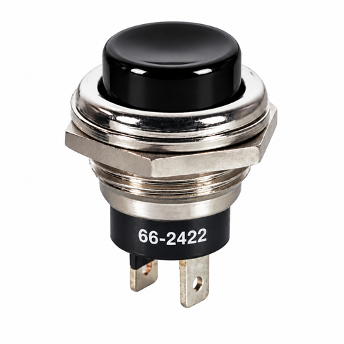 BLACK - Push Button Switch On/Off SPST 2P 4A 125VAC - P/N CES-66-2422
