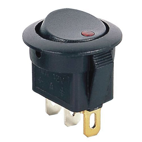 GREEN - Lighted LED Automotive Switch On/Off SPST 3P 16A/12VDC - 66-2287