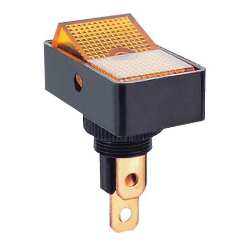 AMBER - Lighted Automotive Switch On/Off SPST 3P 20A/12VDC - 66-2271