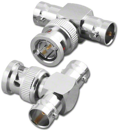 75-Ohm - BNC Female-Male-Female Tee Coaxial Adapter - BNC-3374-75