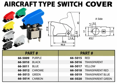 66-5016 - Clear Transparent Aircraft-Style Toggle Switch Safety Cover