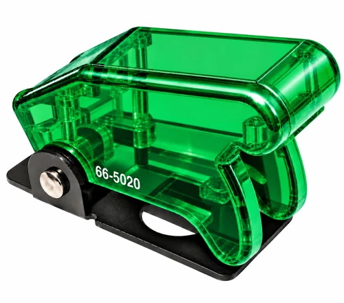 66-5020 - Transparent Green Aircraft-Style Toggle Switch Safety Cover