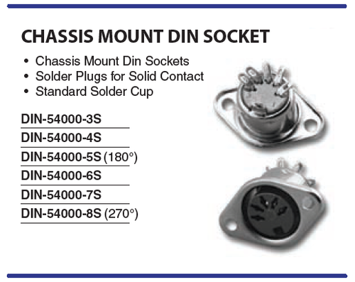 3-Pin - Standard DIN Chassis Mount Jack Connector