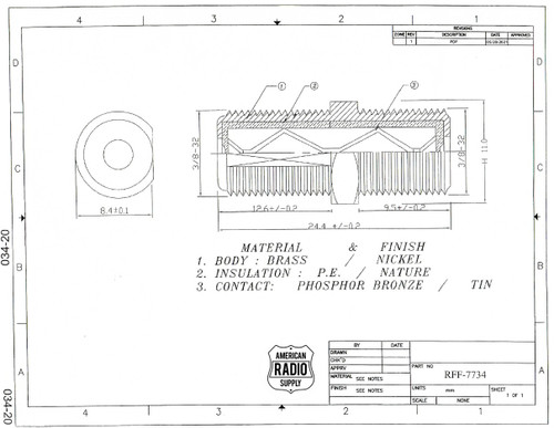 Type F Inline Coupler Splice Coaxial Adapter Connector (RFF-7734)