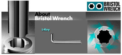 S-168-6L - Bristol Spline L-Key Wrench - 6 Flute - Long Arm