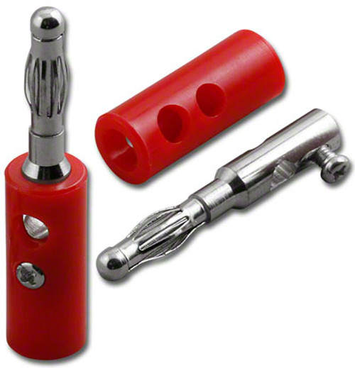 RED - Screw Type Banana Plug - Nickel Plated - BNN-0805RD