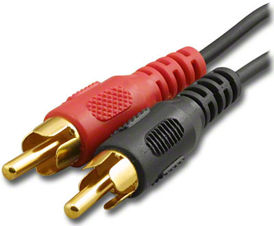 12-Foot - Duplex RCA A/V Cable - Red Black Connectors - MMA-RCA-MMD-12