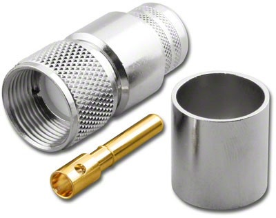 Crimp-On PL-259 UHF-Male Coaxial Connector for LMR400 - UHF-7609-L400